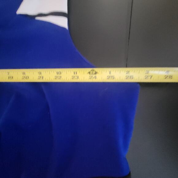 Catherines Plus 4x Dress Blue Black White Sleeveless Professional Knee Length - Picture 10 of 10